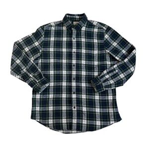 Men's L.L. Bean Button down Plaid Shirt- Slightly fitted Size L-Reg
